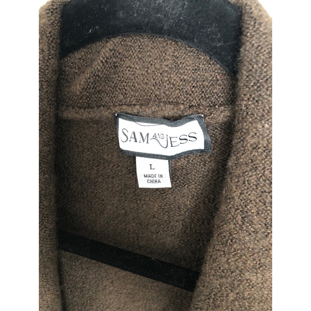 Sam and Jess Cardigan Open Front Brown Women's Size Large NEW - Picture 2 of 6